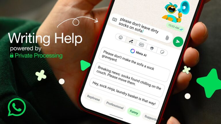 The AI-powered Writing Help feature in WhatsApp.