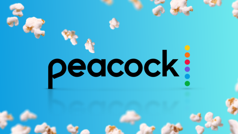 Promotional artwork featuring Peacock's top Emmy-nominated series including Poker Face, The Traitors, All Her Fault, and The Day of the Jackal.