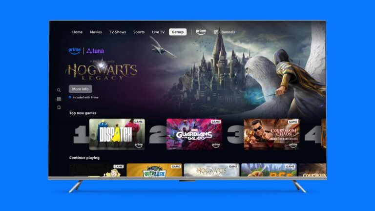 Amazon Luna cloud gaming integrated into the Prime Video app on a Fire TV streaming device.