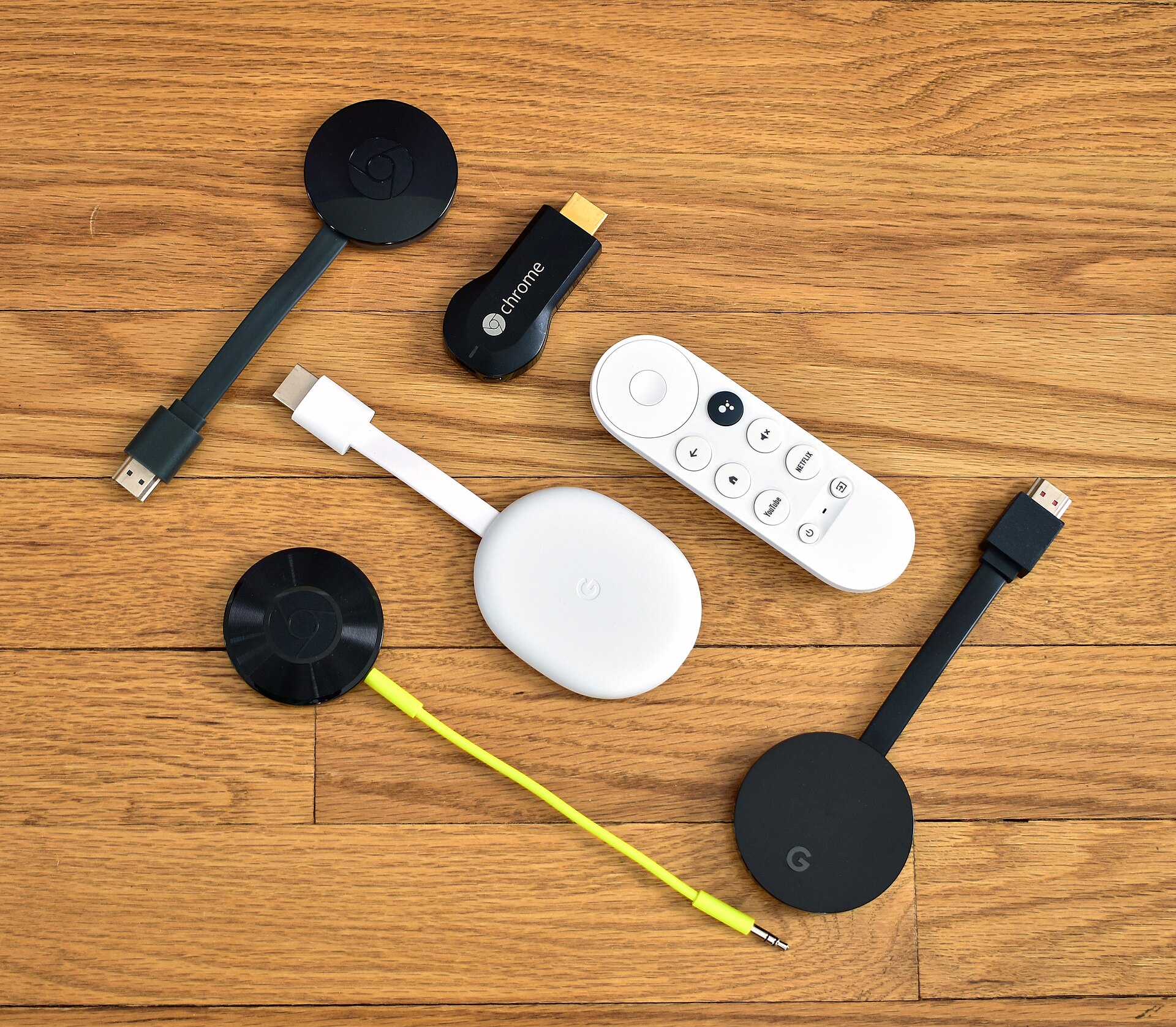 Several Google streaming devices including Chromecast models