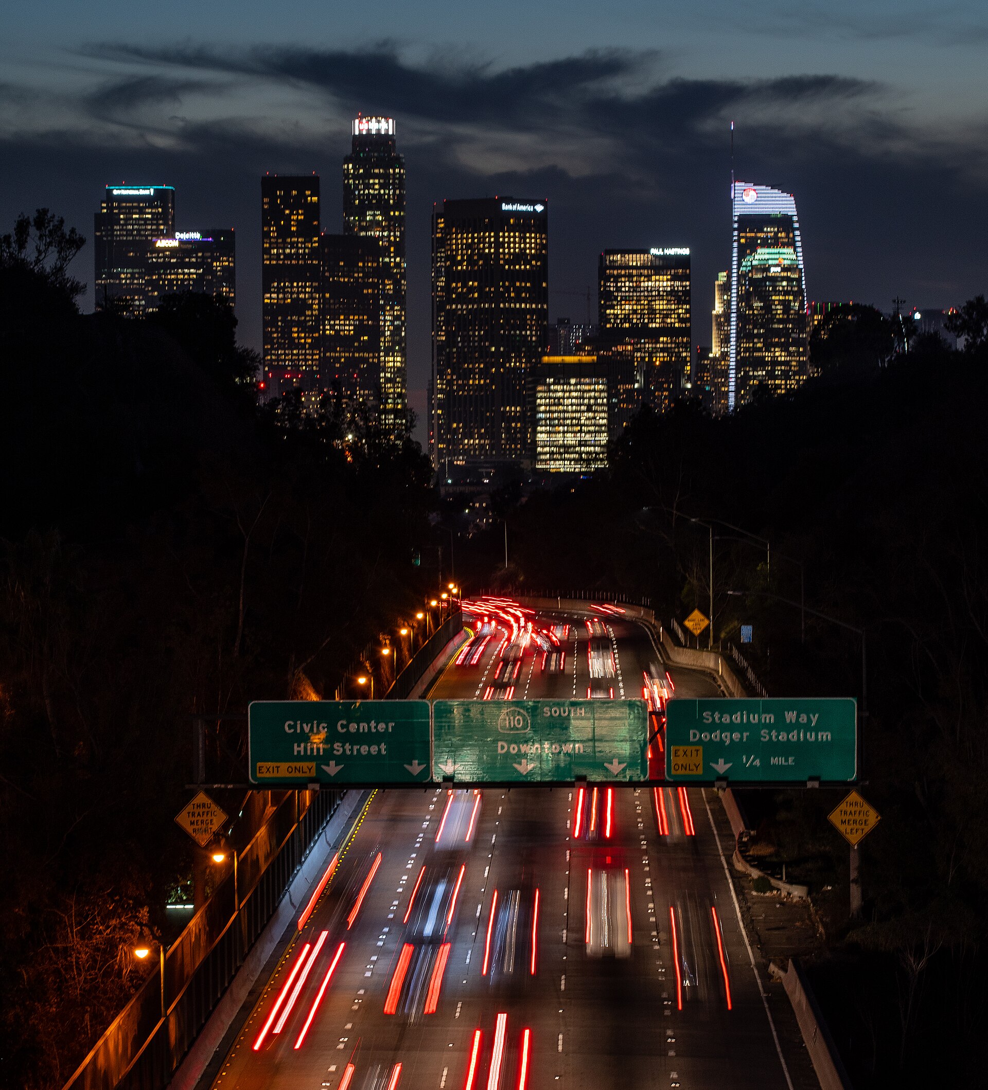 Los Angeles seen from the 110 freeway, illustrating the city where 9-1-1 is set
