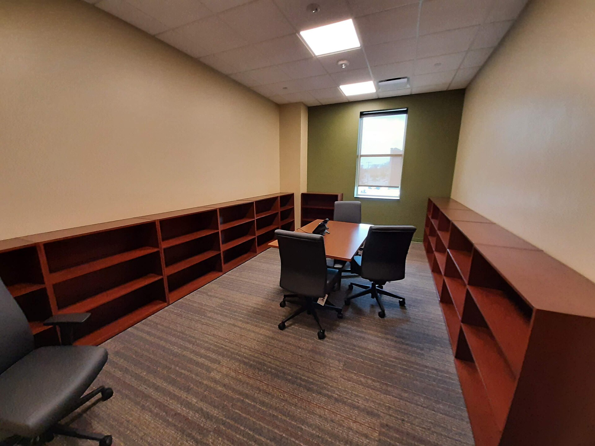 Shelves of legal books in a courthouse law library