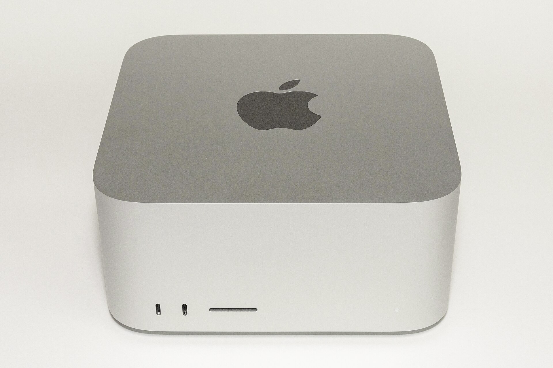 An Apple Mac Studio desktop computer, the hardware Meta used to run its open-weight model locally